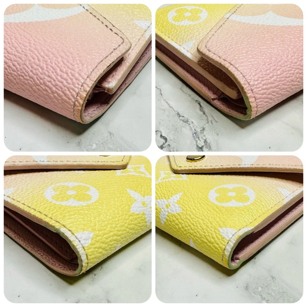 EUC Louis Vuitton Victorine Rose & Yellow 2021 By The Pool Wallet